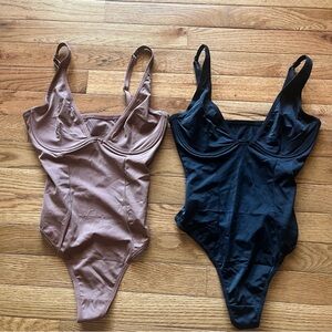 Black and Brown Bodysuit Set